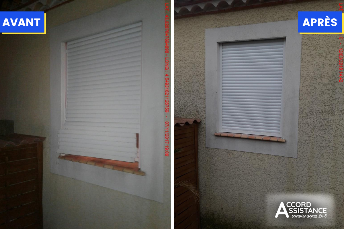 réparation volet roulant désaxé