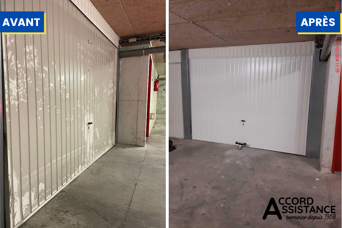 remplacement porte de garage par un artisan serrurier accord assistance